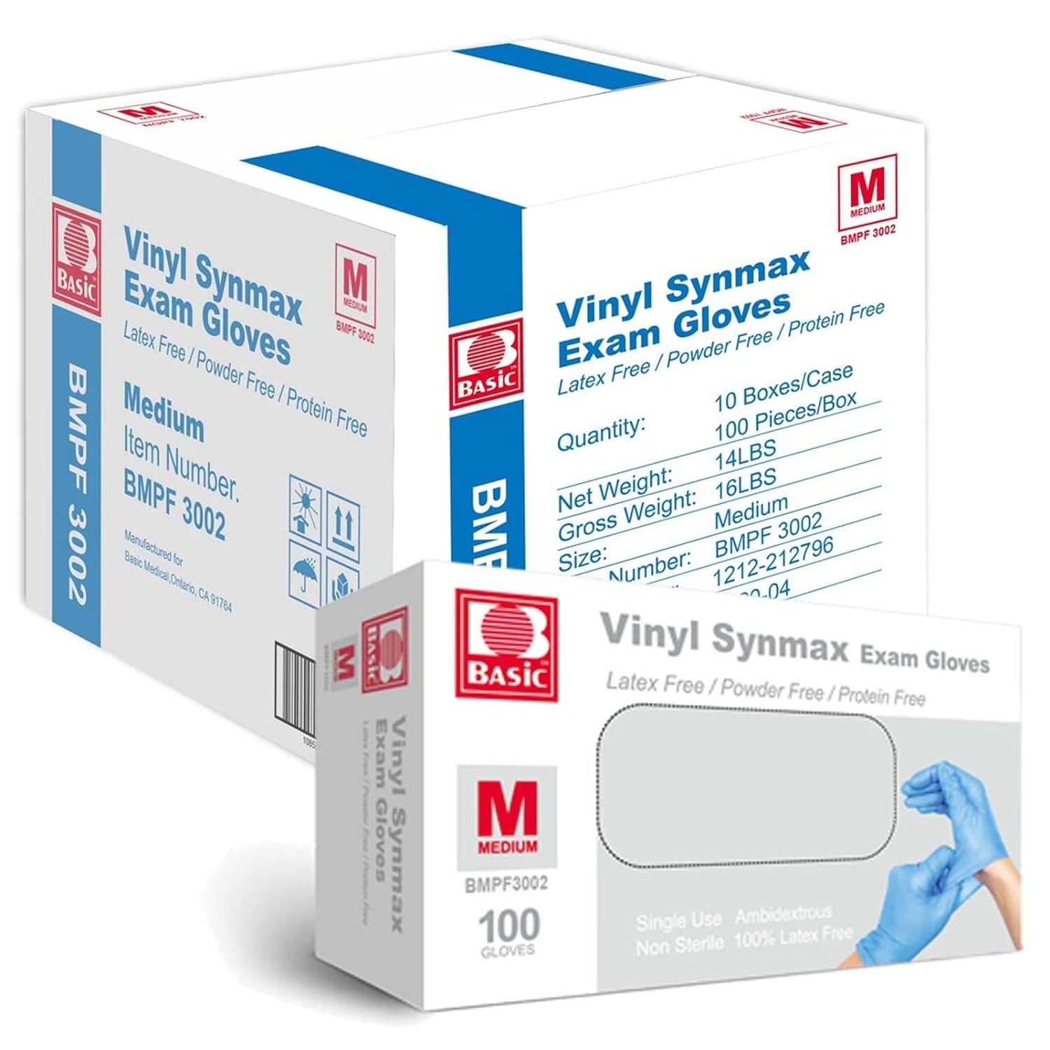 Medical Lab Images - Vinyl Exam Gloves Disposable, 4 Mil,