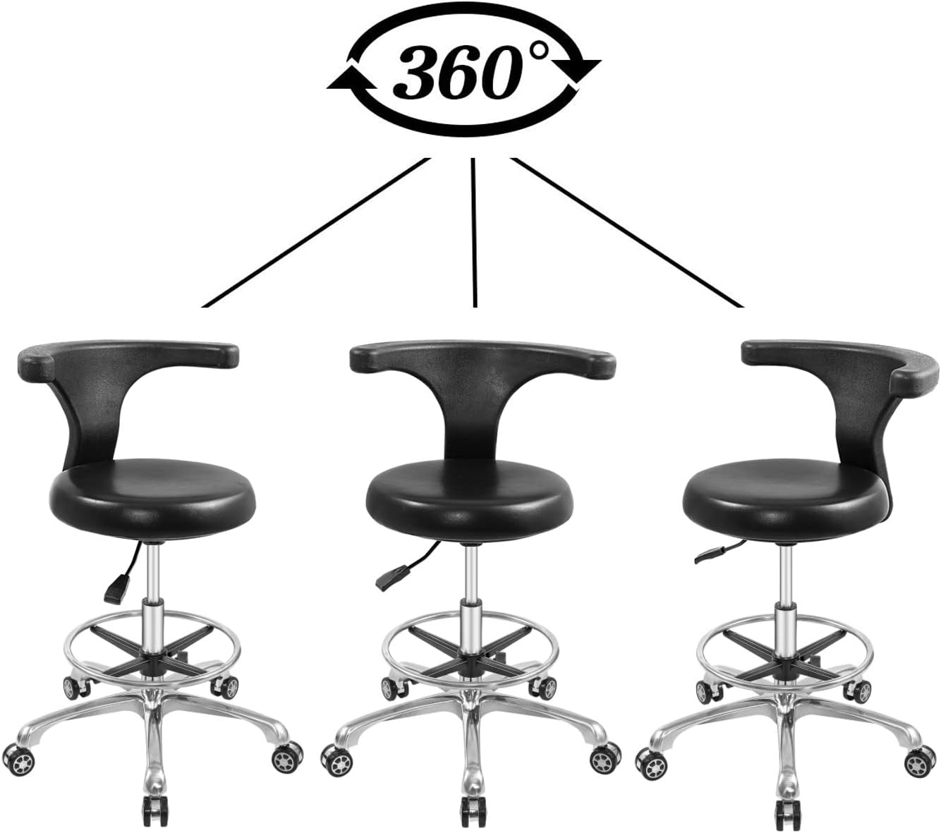 Adjustable Rolling Stool with  - Medical Lab Images recension och pris
