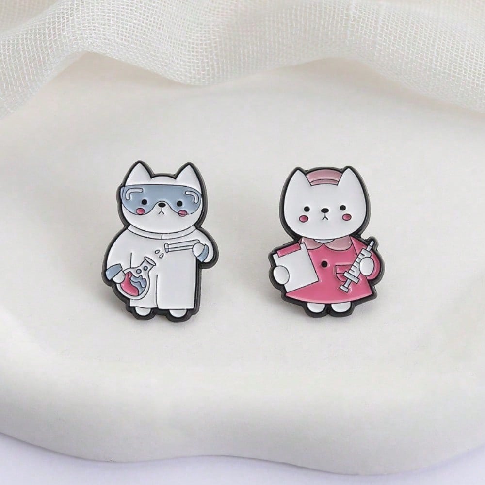 2 pieces, cartoon medical cat  - Medical Lab Images recension och pris