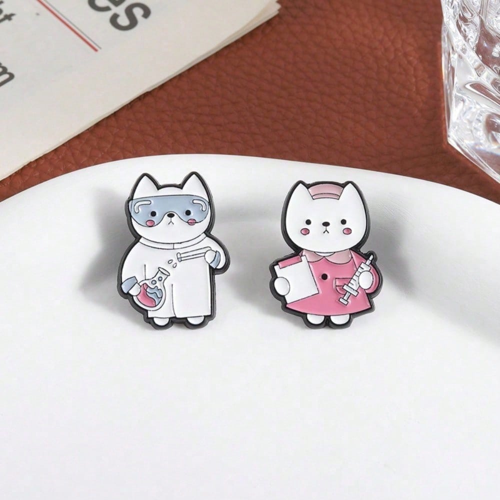 2 pieces, cartoon medical cat  - Medical Lab Images recension och pris