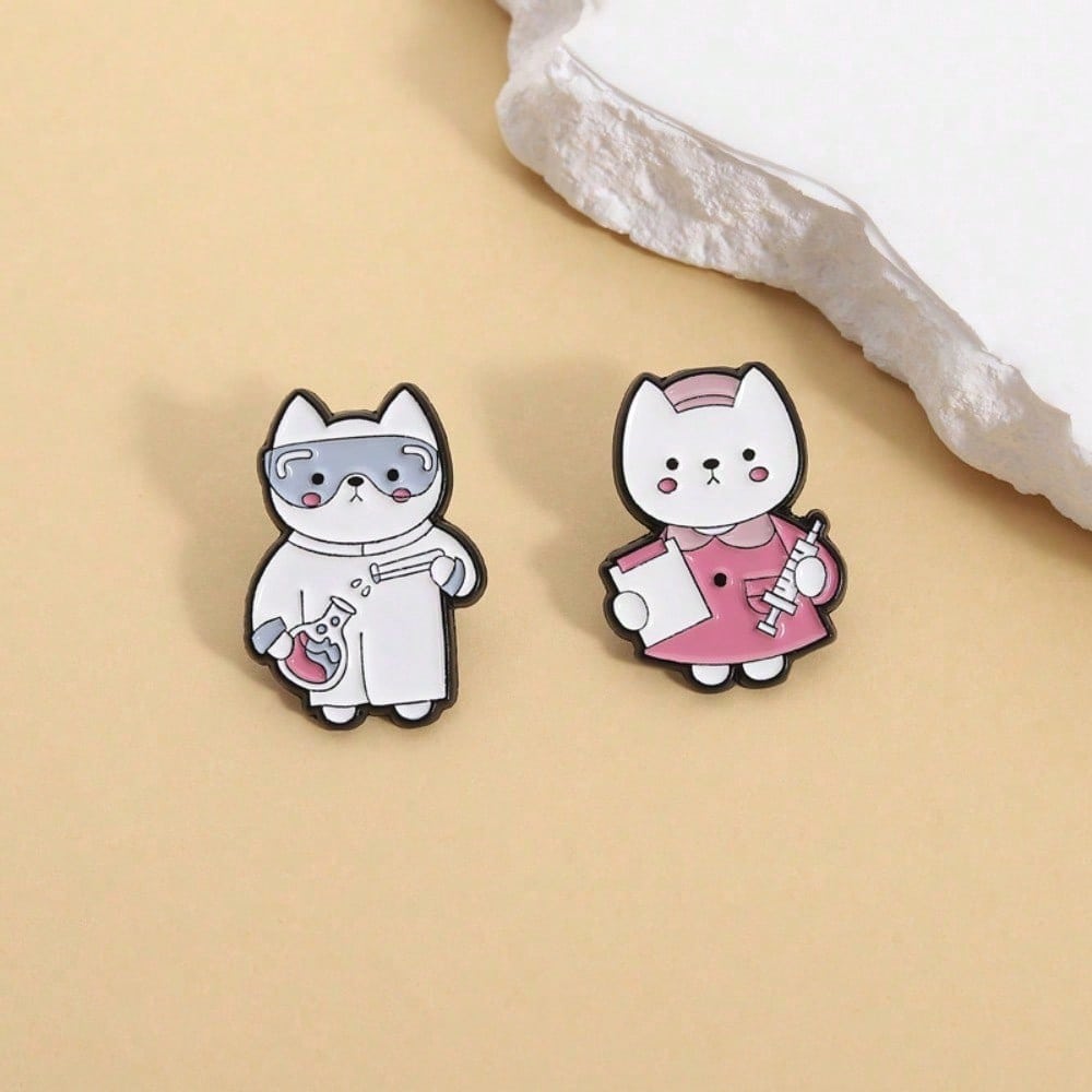 2 pieces, cartoon medical cat  - Medical Lab Images recension och pris