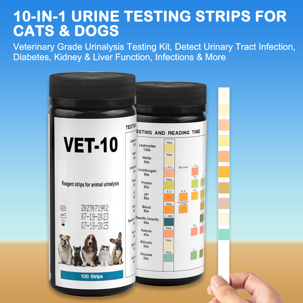 10-Parameter Cat & Dog Urine T - Urinalysis Reagent Strip recension och pris