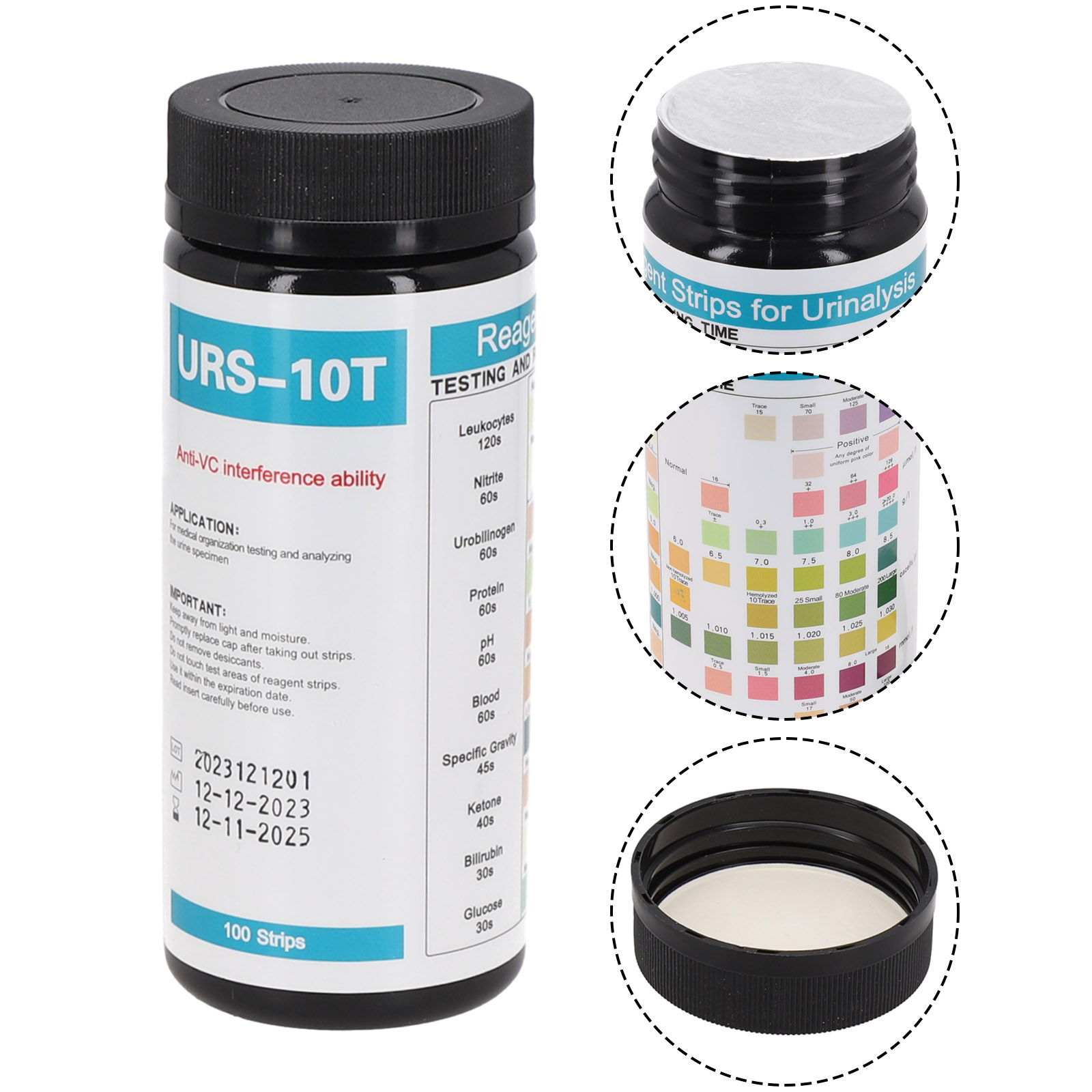 100 Strips URS-10T Reagent Uri - Urinalysis Reagent Strip recension och pris